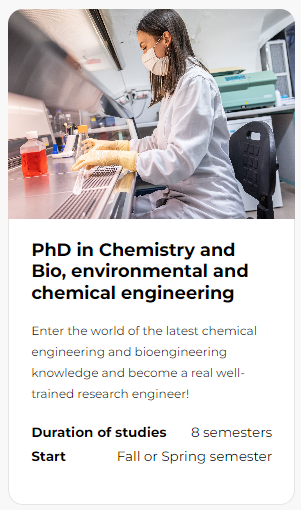 PdH in Chemistry or Bio-Environmental- and Chemical Engineering Sciences